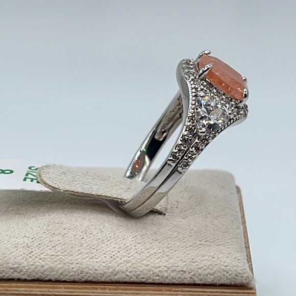 Bomb Party Ring  Orange Ice Crystal/Rhodium NWT NO BAG - Picture 2 of 3